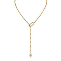 JIUZUAN Moissanite Y-Shape Necklace, S925 Silver, 18K Gold Plated, Elegant Jewelry for Women, Perfect Xmas Gift